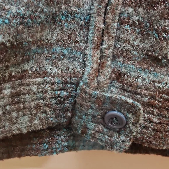 Edinburgh Woolen Mill Green Wool Full Zip Jacket Sz Med